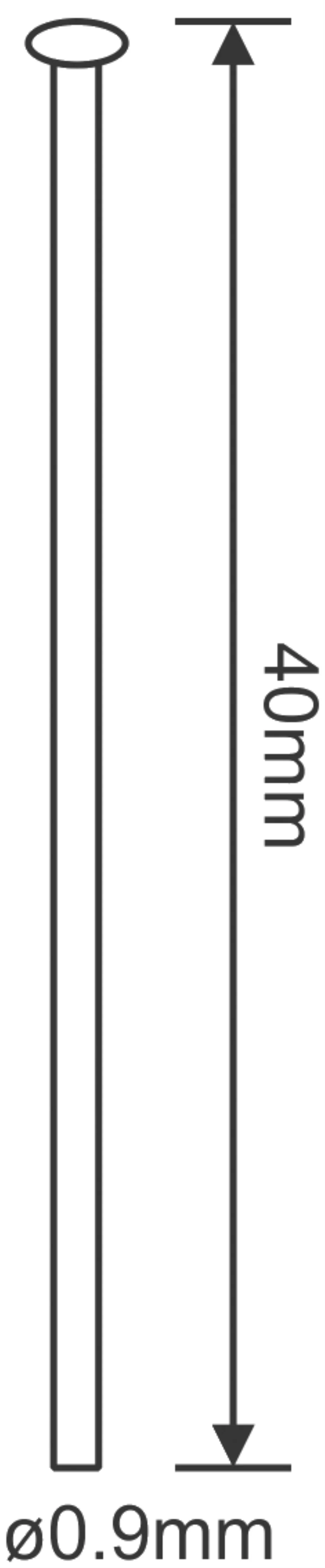 Flat Head Pins 40mm Black Chrome C90016  Diyas Crystal Pin